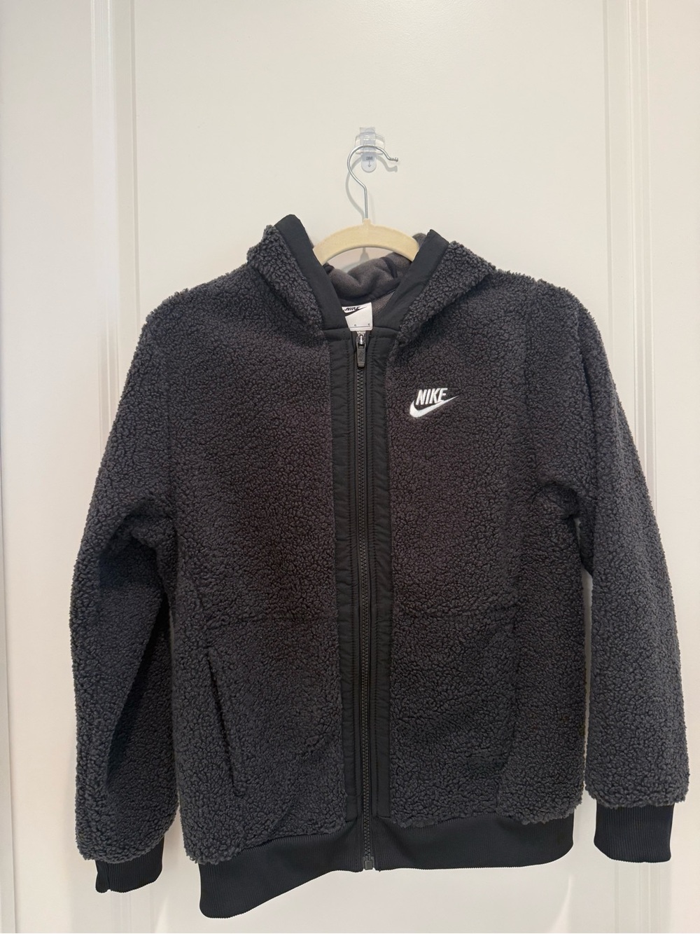 Nike Kids Black Sherpa Zip Hoodie NWT-L